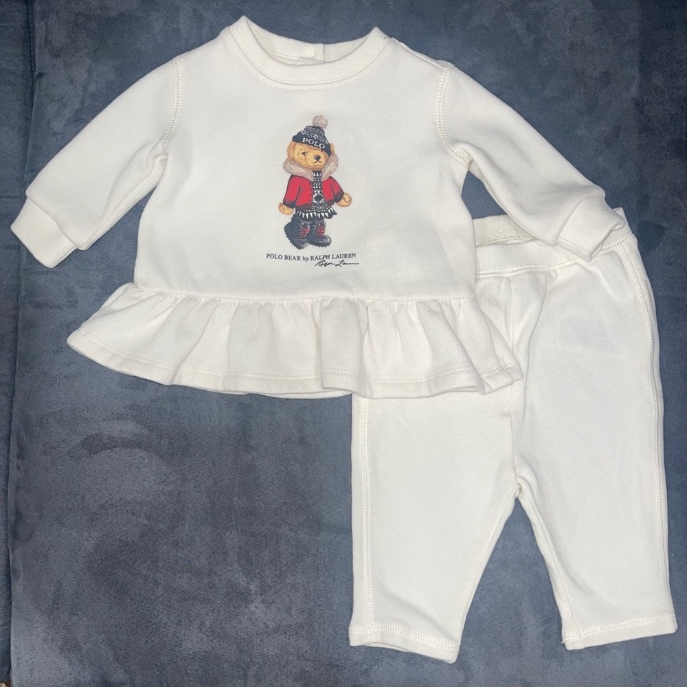 Size 3M Polo Bear Fleece Sweatshirt & Pant Set